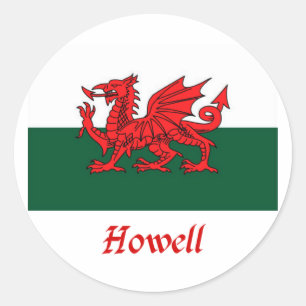 Howell Welsh Flag Classic Round Sticker