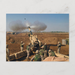 Howitzer Gun Crew United States Marine Corps Postcard
