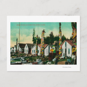 Howkan, Alaska Indian Village and Totems Postcard