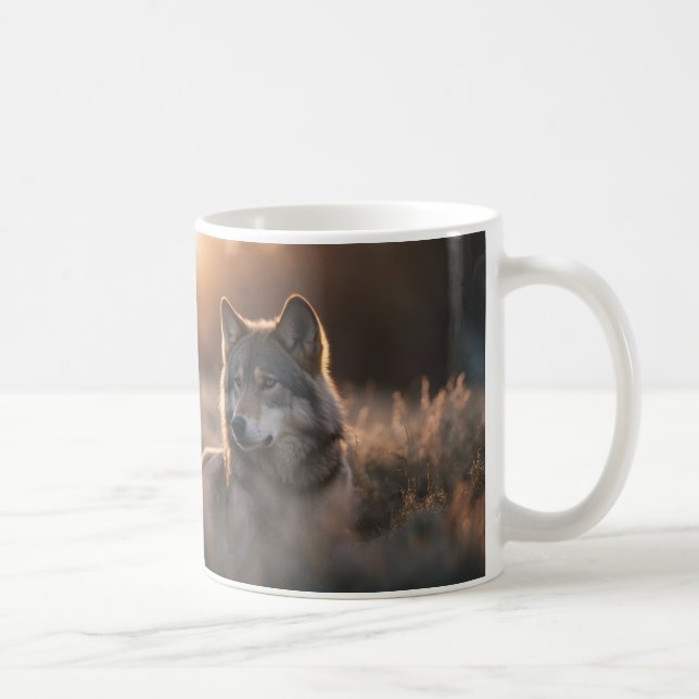 Howl at the Dawn with the Two Wolf Sunrise Mug (Right)