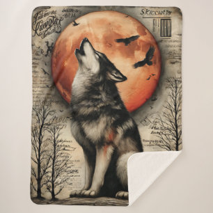 Howl & Hallowed – Beneath the Burning Moon Sherpa Blanket