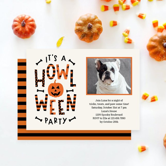 Howl-O-Ween Chien Halloween Fête Invitation (Créateur téléchargé)