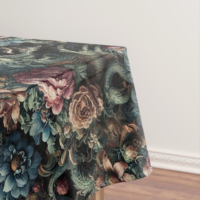Howl of the Gilded Wild – Gothic Large Pattern Tablecloth (In Situ)
