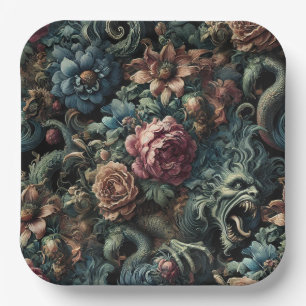 Howl of the Gilded Wild – Gothic Mythical  Paper Plate