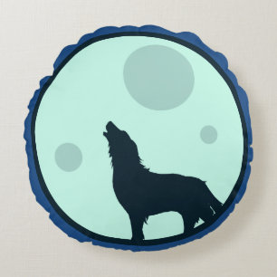 Howl to the Moon Round Pillow