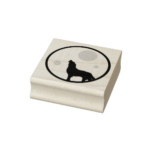Howl to the Moon Rubber Stamp