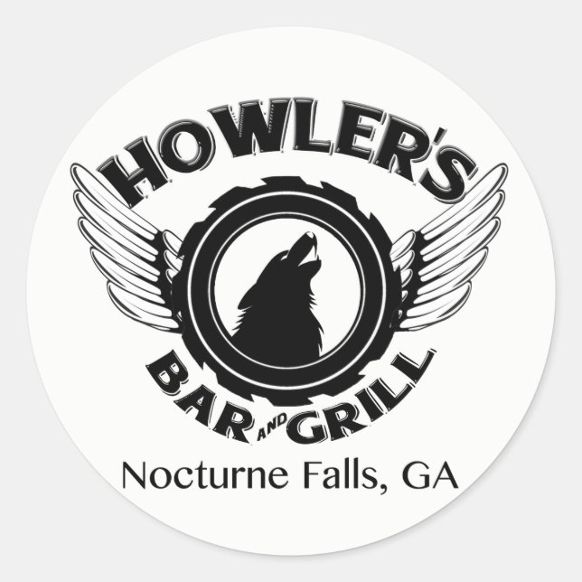 Howler's B&W Decal Classic Round Sticker (Front)