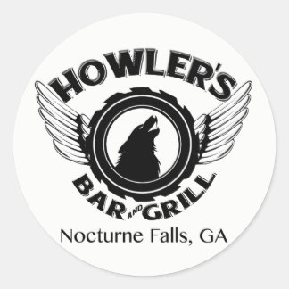 Howler's B&W Decal Classic Round Sticker