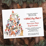 HOWLiday Cheer Dog Lover Christmas Pet Business Invitation<br><div class="desc">HOWLiday Cheer! Invite friends, family and customers to your holiday party this holiday season with this cute Christmas tree dogs in a watercolor design. This dog lover holiday card features dogs of variety of breeds in santa hats. Personalize with family name. This dog christmas card is perfect for dog lovers,...</div>