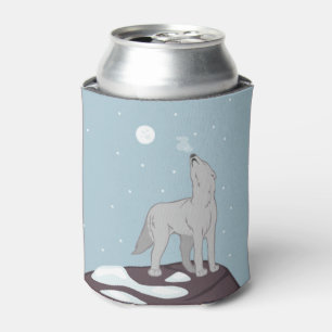 Howling Arctic Wolf Can Cooler