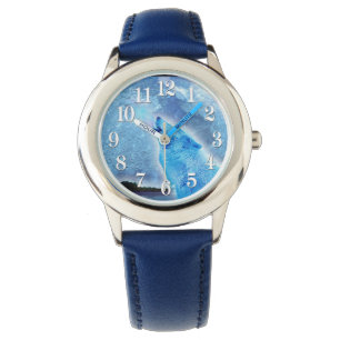 Howling Arctic  Wolf & Moon Wildlife Design Watch