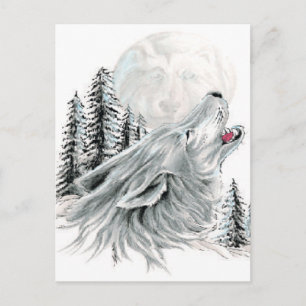 Howling at the Face in the Moon Postcard