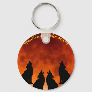 Howling at the Moon Keychain