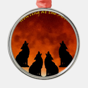 Howling at the Moon Metal Ornament