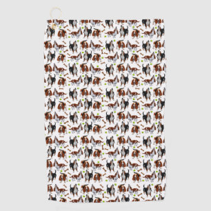Howling Basset Hound Dogs Golf Towel