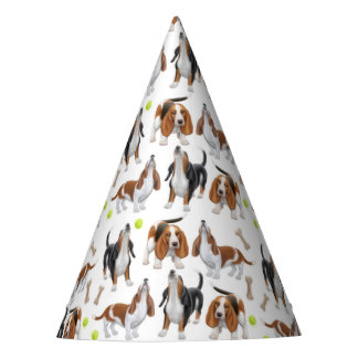 Howling Basset Hound Dogs Party Hat