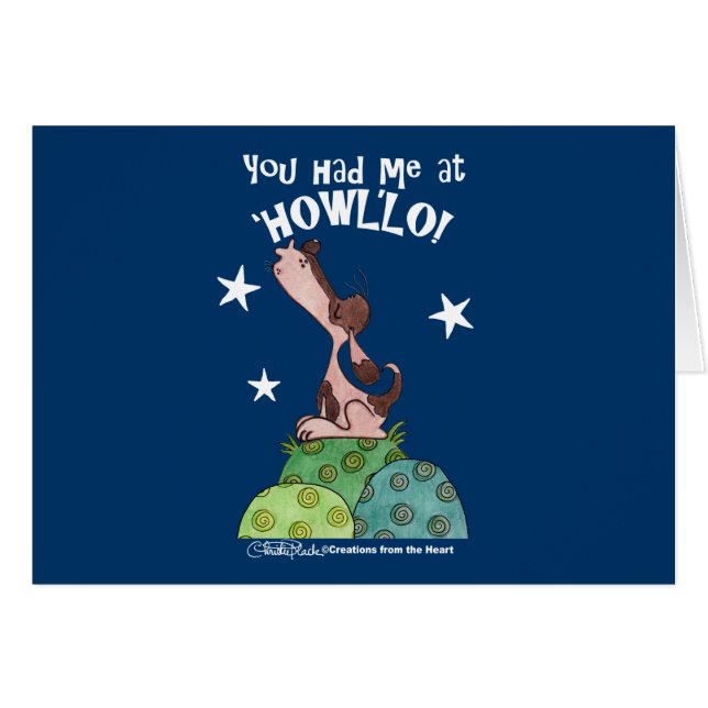 Howling Basset Hound Night (Front Horizontal)