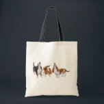 Howling Basset Hounds Bag<br><div class="desc">Original fine art design of a howling tricolored Basset hound by designer Carolyn McFann on quality cards, stationery, clothing & other great gifts for dog lovers.</div>