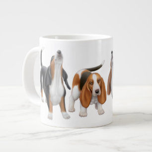 Howling Basset Hounds Large Coffee Mug