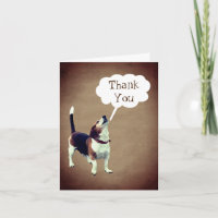 Howling Beagle Cute Customizable Thank You Card