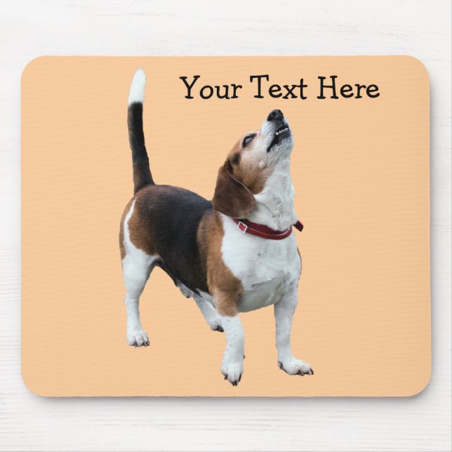 Howling Beagle Cute Dog Mousepad (Front)