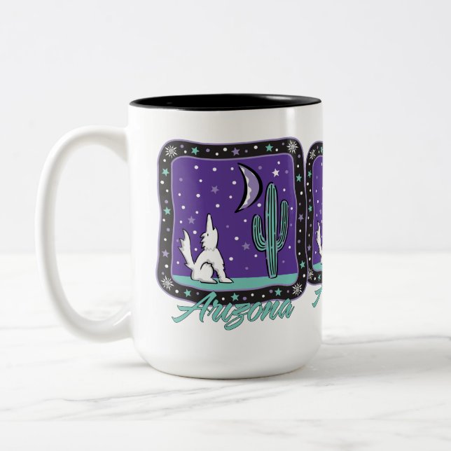 Howling Coyote Arizona Two-Tone Coffee Mug (Left)