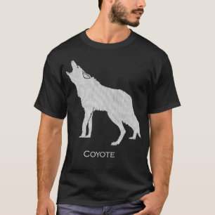 Howling Coyote Drawing Silhouette Style  T-Shirt