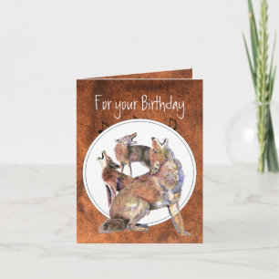 Howling Coyote - Funny Animal Birthday Card