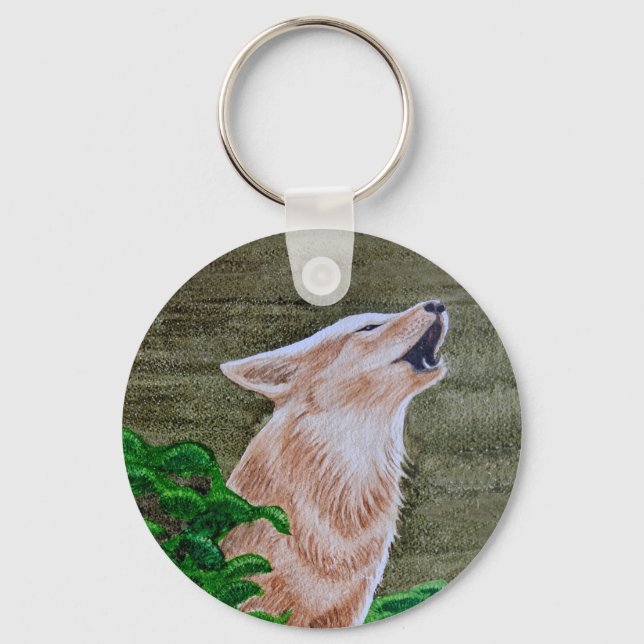 Howling Coyote Keychain (Front)