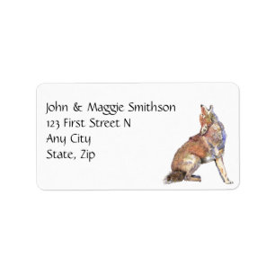 Howling Coyote - watercolor animal Custom Address Label
