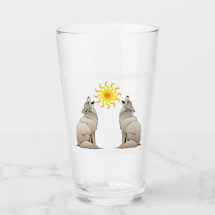 HOWLING COYOTES BENEATH A SOUTHWESTERN SUN GLASS