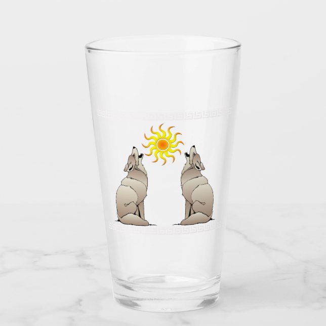 HOWLING COYOTES BENEATH A SOUTHWESTERN SUN GLASS (Front)