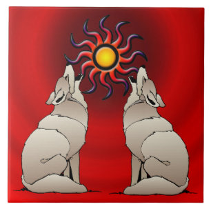 HOWLING COYOTES TILE