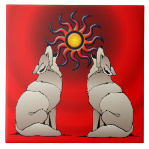 HOWLING COYOTES TILE