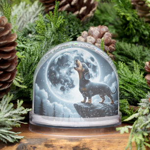 Howling Dachshund Snowglobe