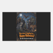 Howling for a Happy Halloween Monster Crew Sticker