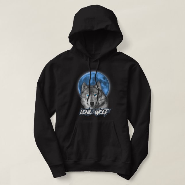 Howling Lone Wolf Shirt On Moon Gift Funny T-Shirt (Design Front)