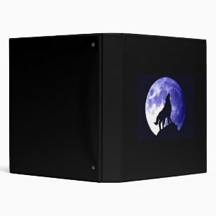 Howling Lonely Wolf at Moon Avery Binder