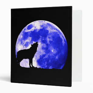 Howling Lonely Wolf at Moon Avery Binder