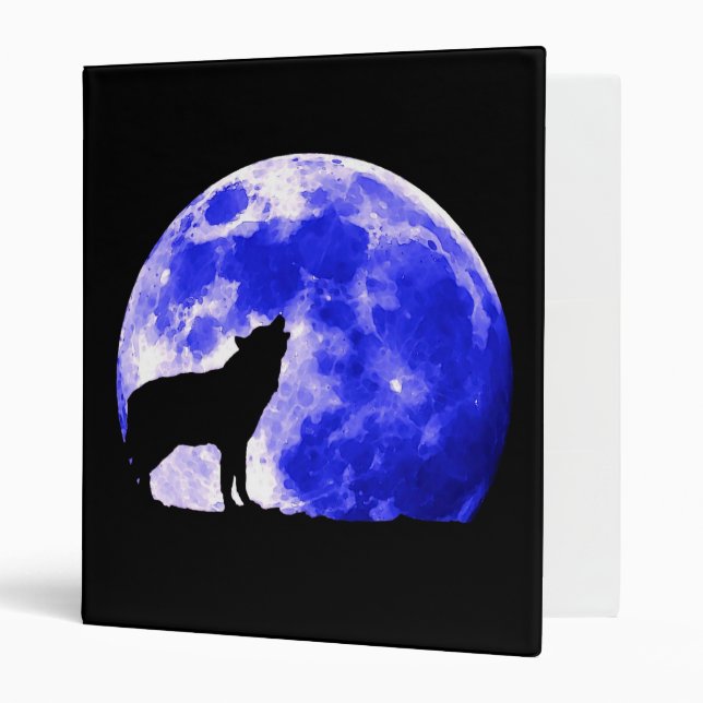 Howling Lonely Wolf at Moon Avery Binder (Front/Inside)