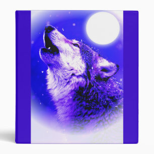 Howling Lonely Wolf at Moon Avery Binder