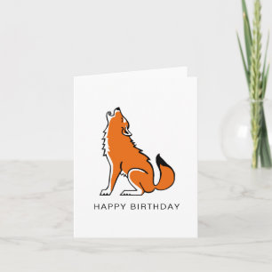  Howling Red WOLF- Wildlife - Endangered animal Card