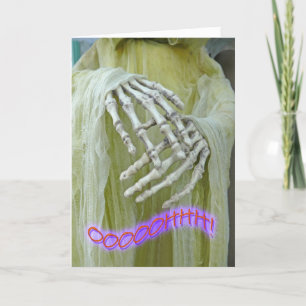 Howling Skeleton Halloween Birthday Card