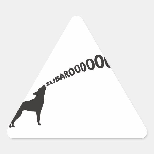 Howling Subaru Dog Triangle Sticker (Front)