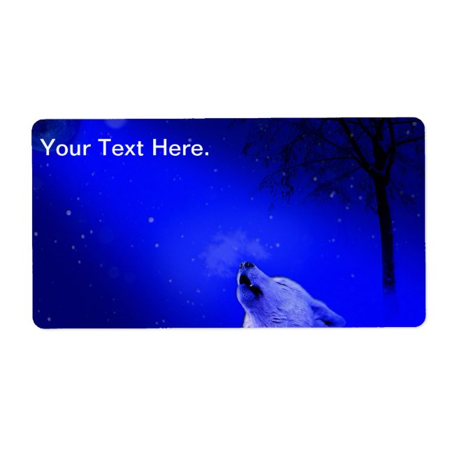 Howling Timber Wolf in the Snow Lite Night (Front)