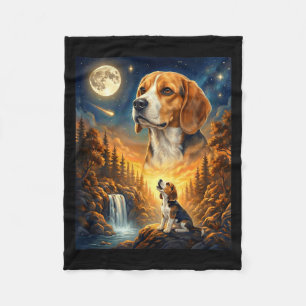 Howling to the moon meme animal dog beagle fleece blanket