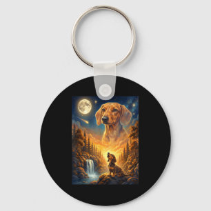 Howling to the moon meme animal dog dachshund keychain