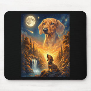 Howling to the moon meme animal dog dachshund mouse pad