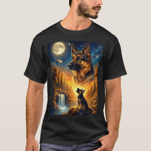 Howling to the moon meme animal dog german shepher T-Shirt