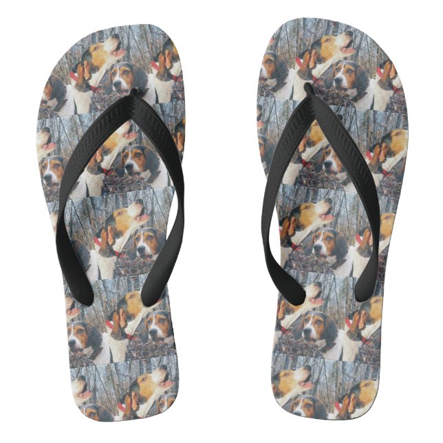 Howling Treeing Walker Coonhound Flip Flops (Footbed)